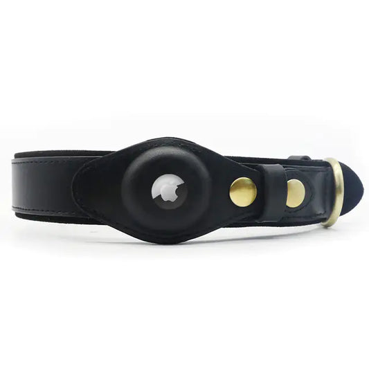 Genuine Leather Cat/dog Collar with Locator Tracker for Pets