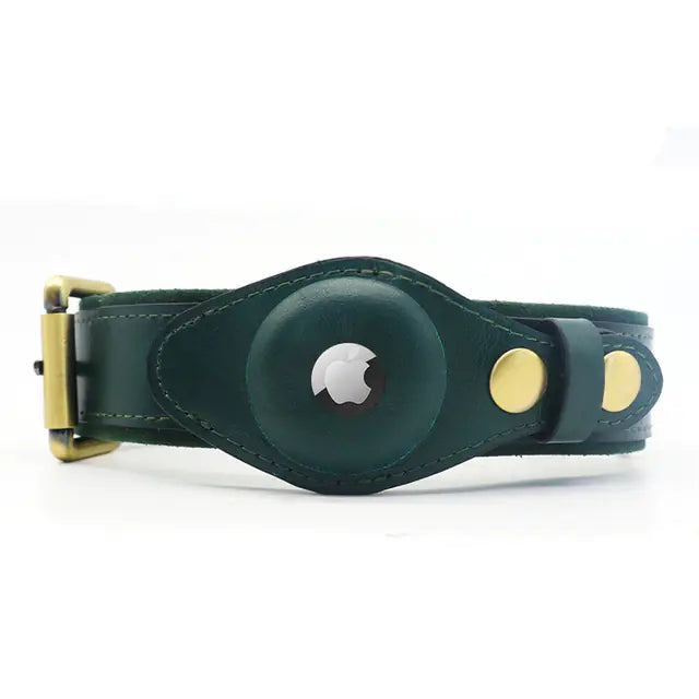 Genuine Leather Cat/dog Collar with Locator Tracker for Pets