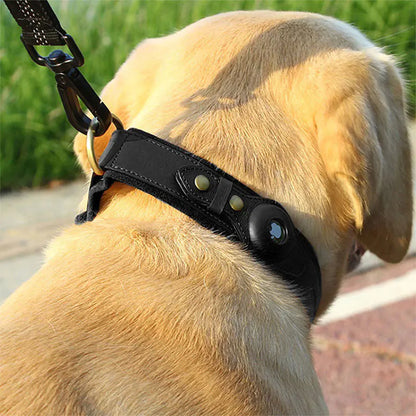 Genuine Leather Cat/dog Collar with Locator Tracker for Pets