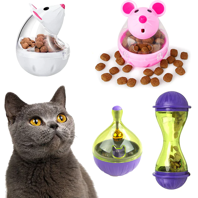 Interactive Cat Food Tumbler Toy and Feeder Ball