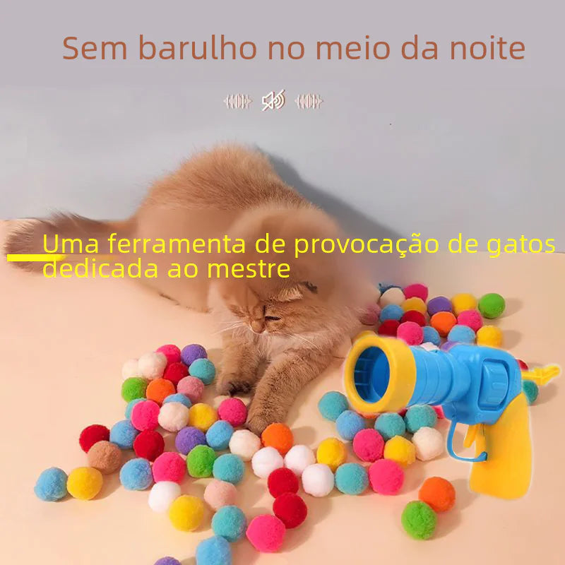 Interactive Cat Toy with Plush Ball Launcher